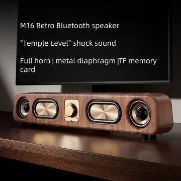 Hewitt M16 Bluetooth Retro Wood Grain Stereo Speaker