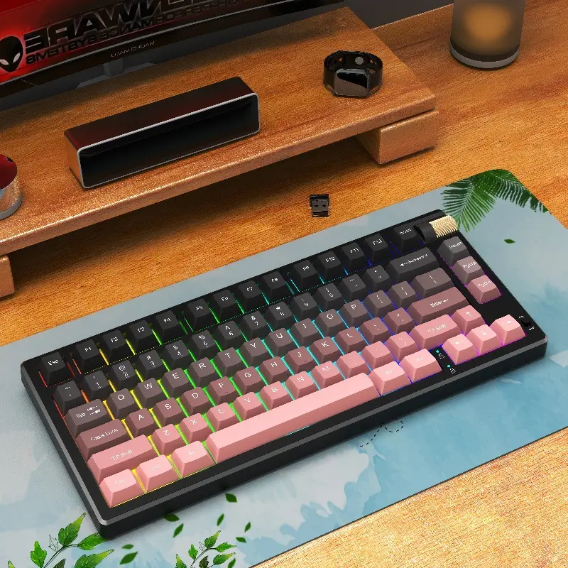 Seven Dragon Ball GK75 Customized Tri-Mode Mechanical Keyboard Wireless Bluetooth Portable Gaming Wired Cyan Shaft Keyboard