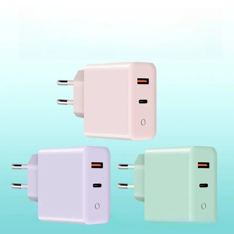 40W European Standard Gallium Nitride 1C1A Multi-Protocol Charger PD20W+QC3.0 Dual Port PPS Independent Smart Fast Charger