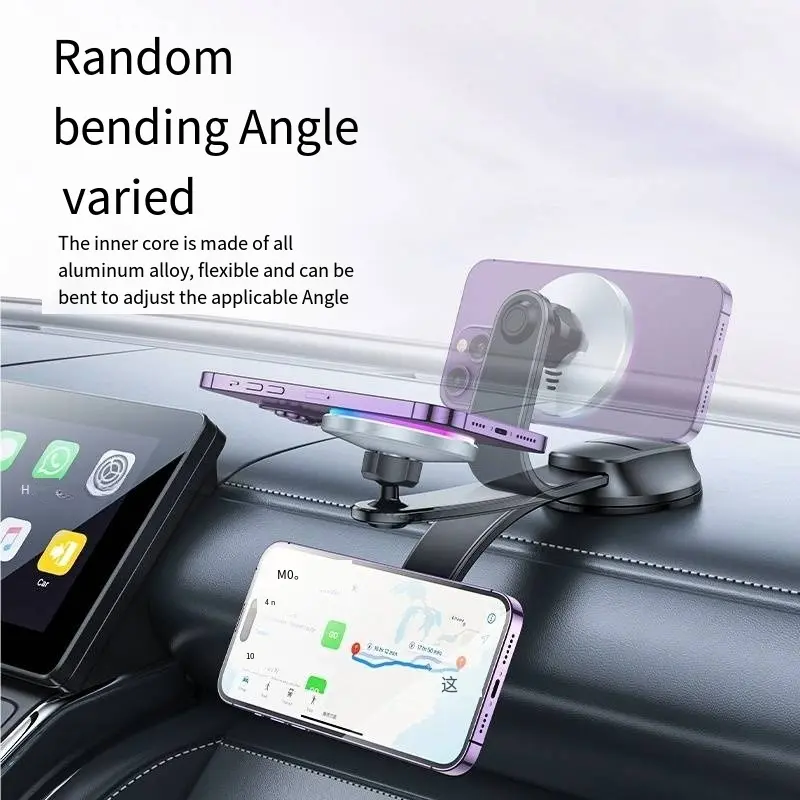 Car Magsafe Magnetic 15w Wireless Charging Phone Holder Car Navigation Suction Cup Phone Holder Wholesale