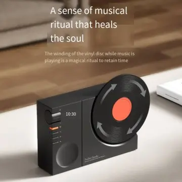 Time Vinyl Record Player Retro Bluetooth Audio Speaker Small Wireless Clock High Quality Home Subwoofer