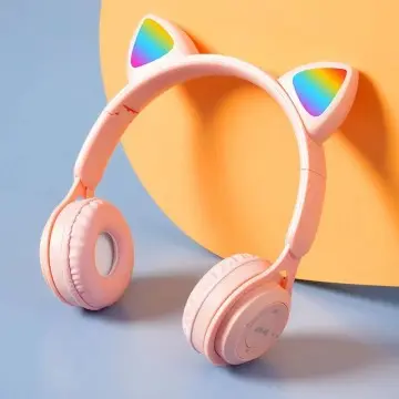 Y08M Cat Ears LED Headset - Foldable Stereo Sound, Plug & Play
