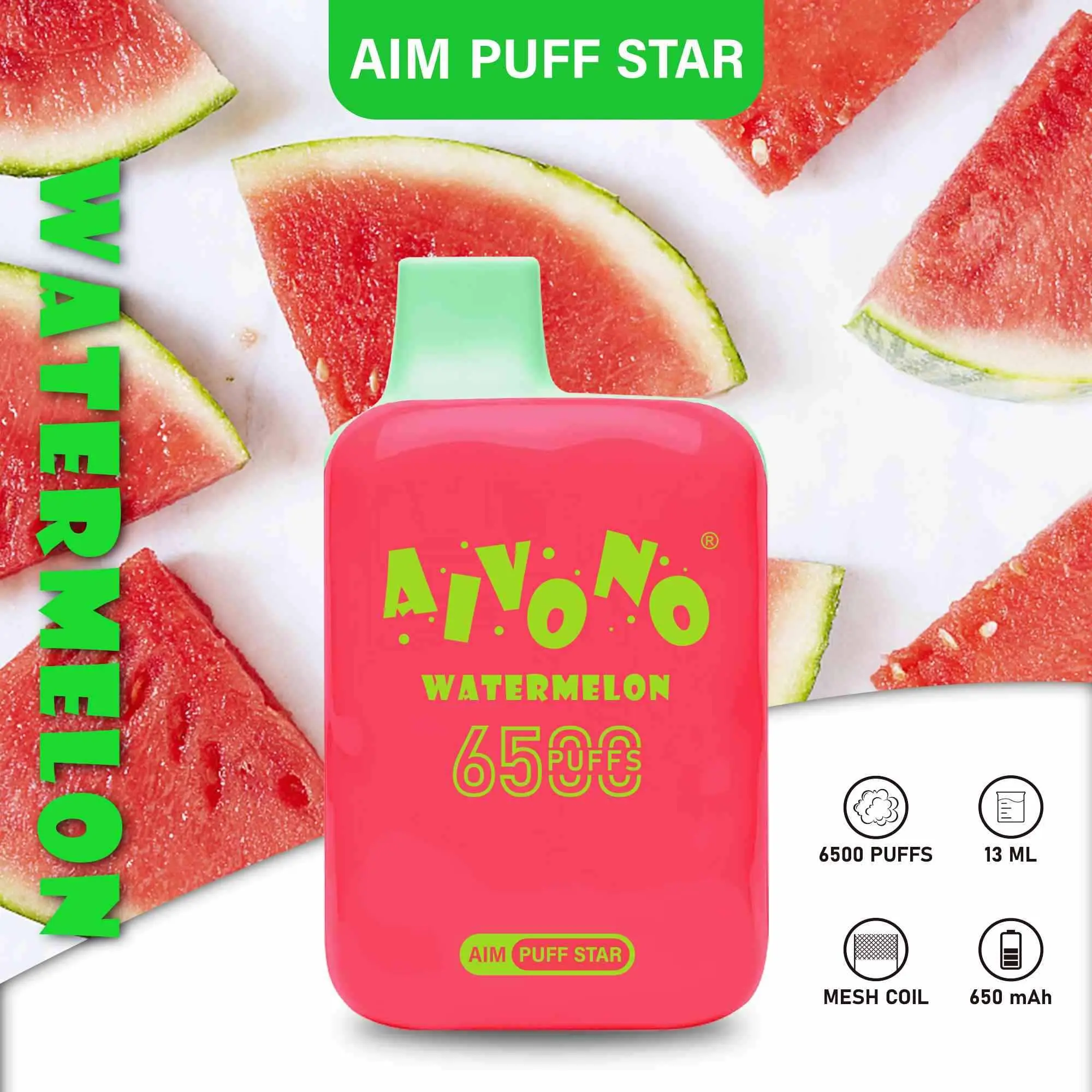 AIVONO AIM-PUFFSTAR 6500: Removable Atomizer, Wholesale