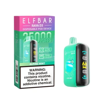 ELF BAR RAYA D3 25000 | Rechargeable Disposable Vape, Travel Friendly Nicotine Replacement